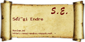 Sági Endre névjegykártya