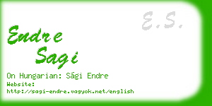 endre sagi business card